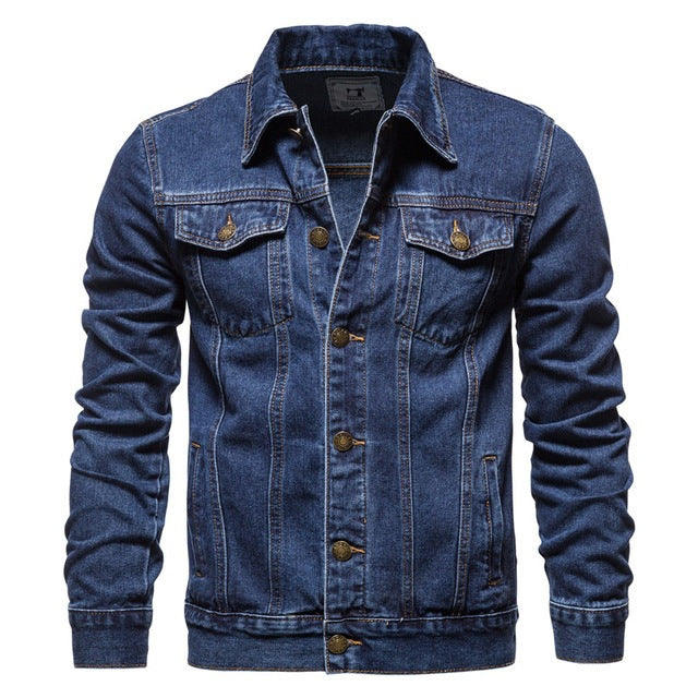 Jacket Men Casual Blue Lapel Jeans Jackets Qualit - cas7m