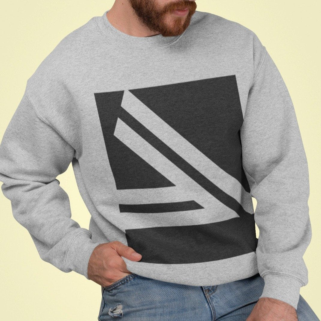 Men's Double Slanted Logo Crewneck Sweatshirt - cas7m