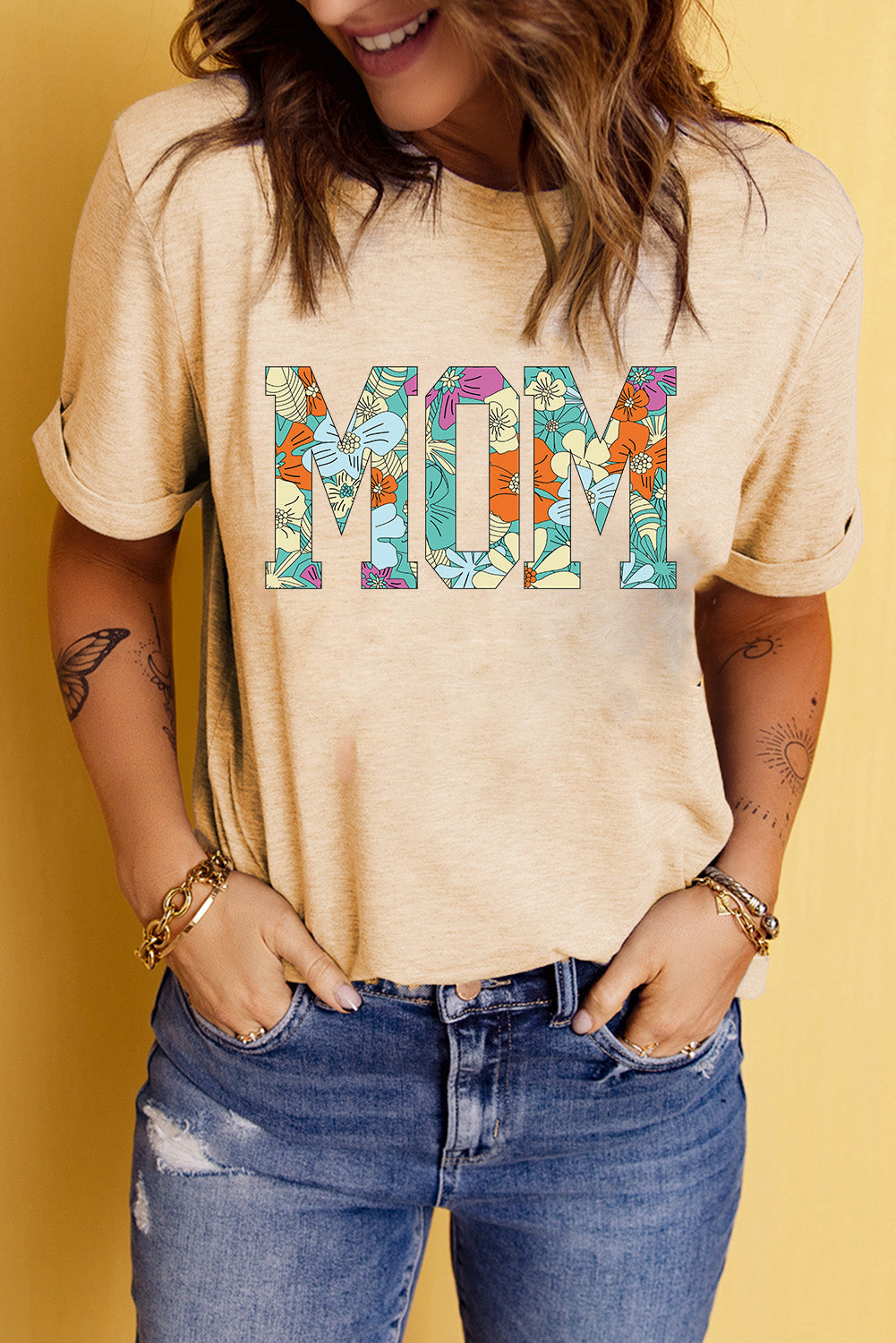 MOM Floral Graphic T-Shirt - cas7m