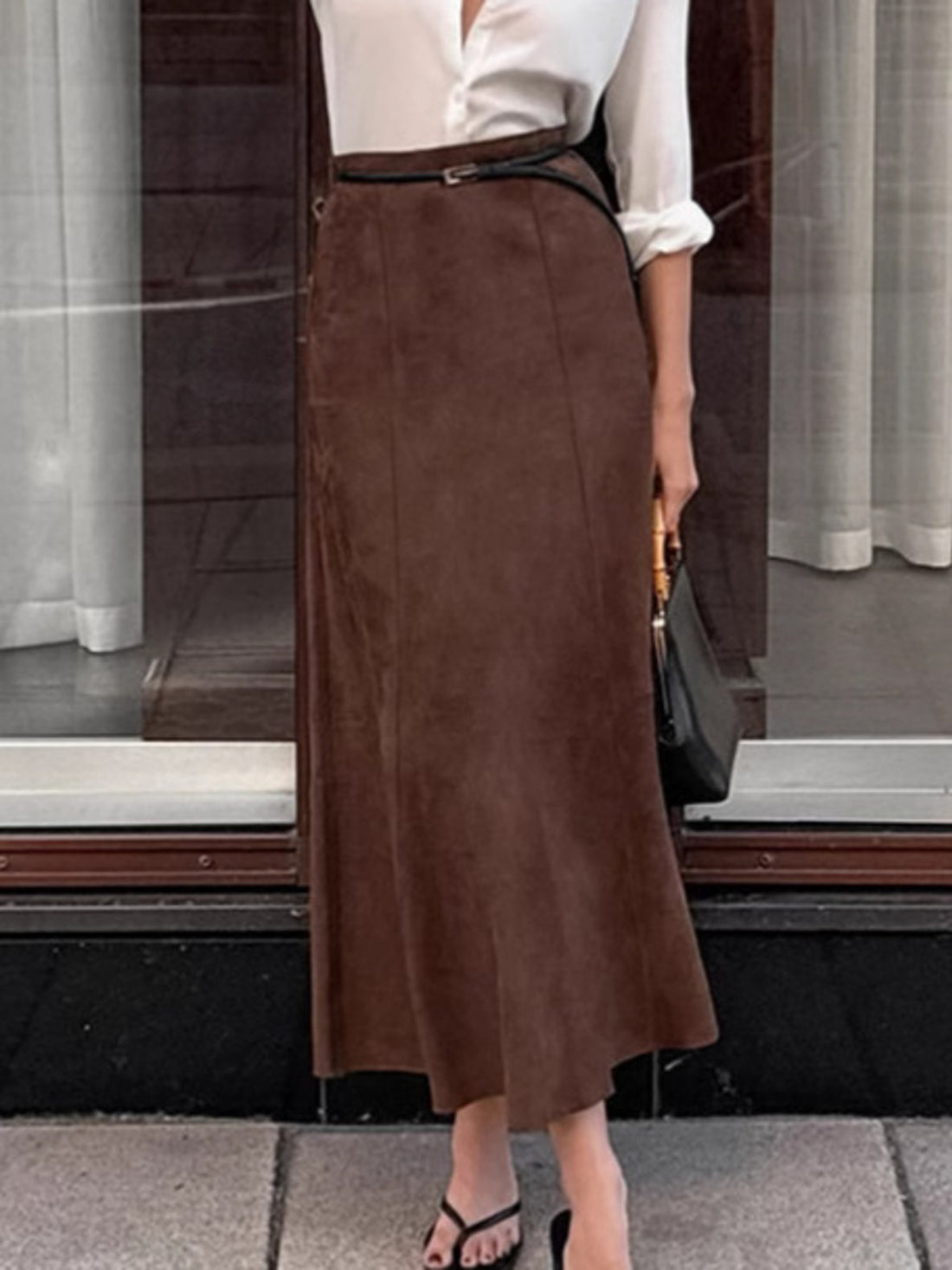 Suede Midi Skirt - cas7m