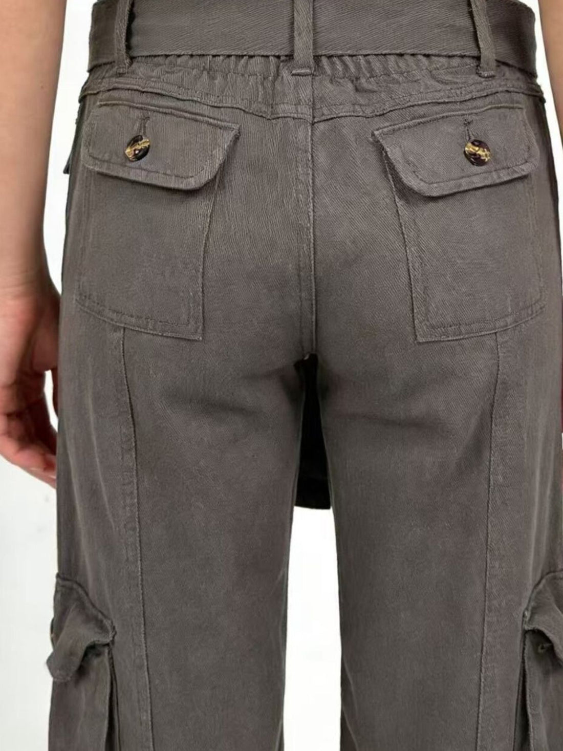 Wide Leg Cargo Jeans - cas7m