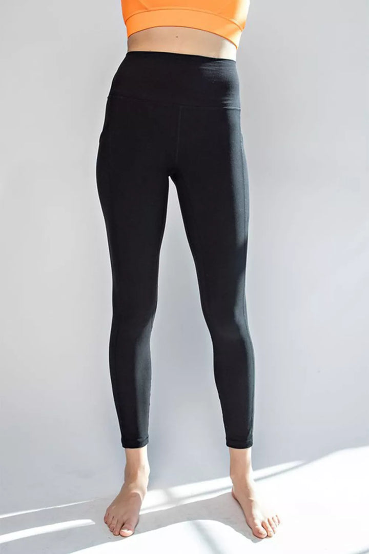 Faith Apparel High Waist Wide Waistband Leggings - cas7m