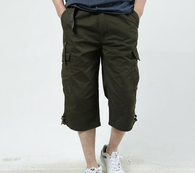 Men's Plus Size Outdoor Multi-Pocket Cotton Shorts
