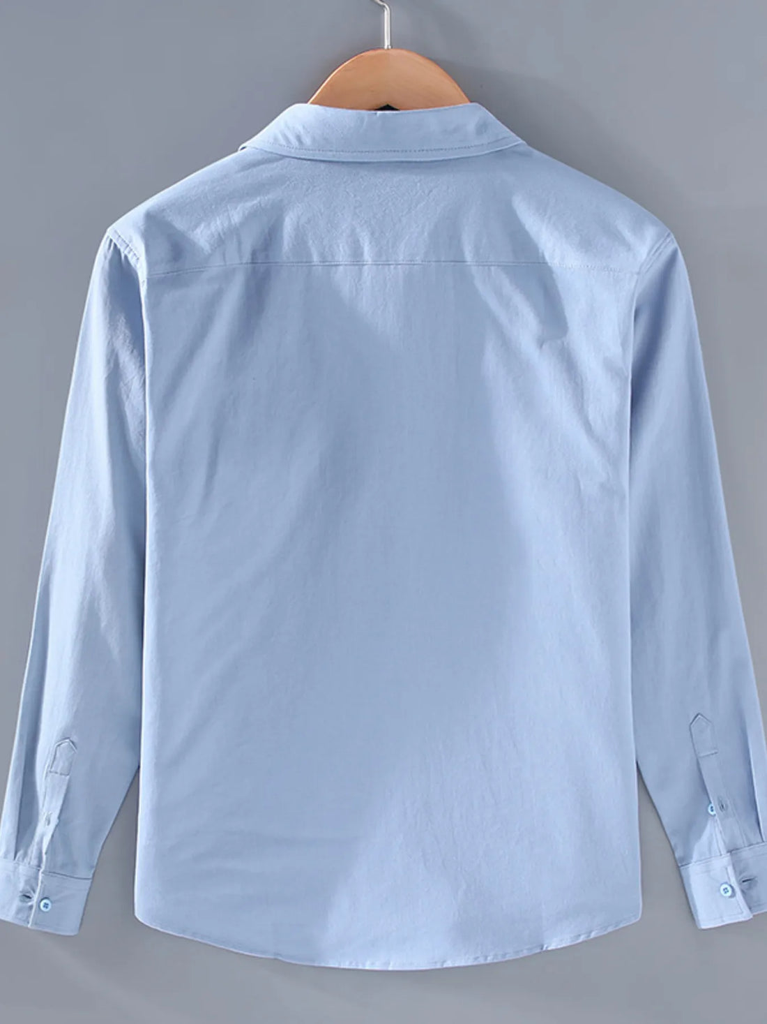 Men's Plus Size Button Up Long Sleeve Shirt - cas7m