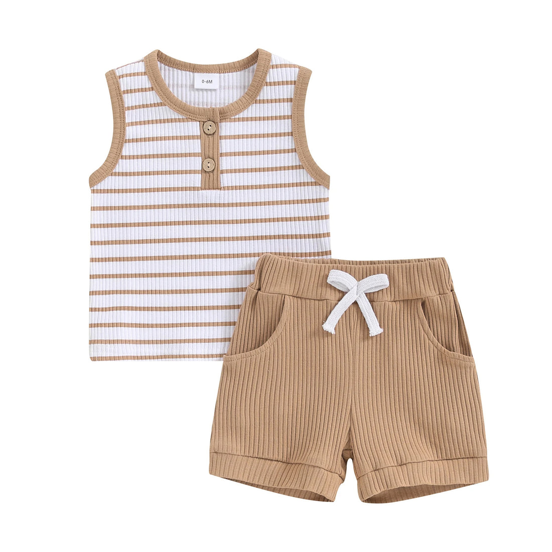 Boys' Fashion Round Neck Top Sports Shorts Suit - cas7m