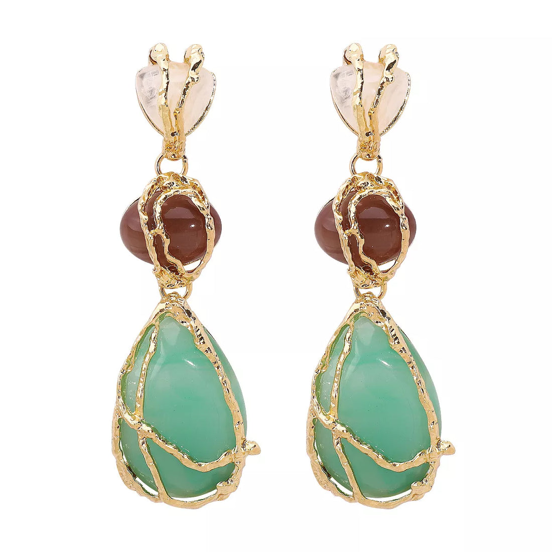 18K Gold-Plated Teardrop Earrings - cas7m
