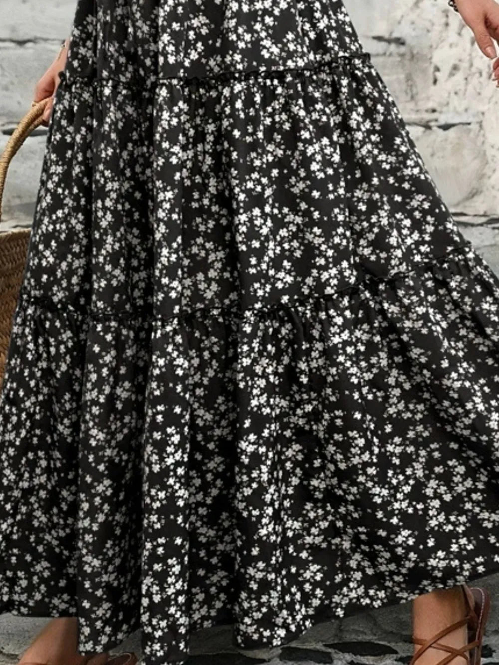 Tiered Floral Maxi Skirt - cas7m