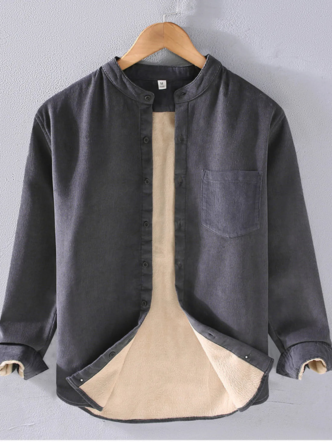 Men's Plus Size Button Up Long Sleeve Shirt - cas7m