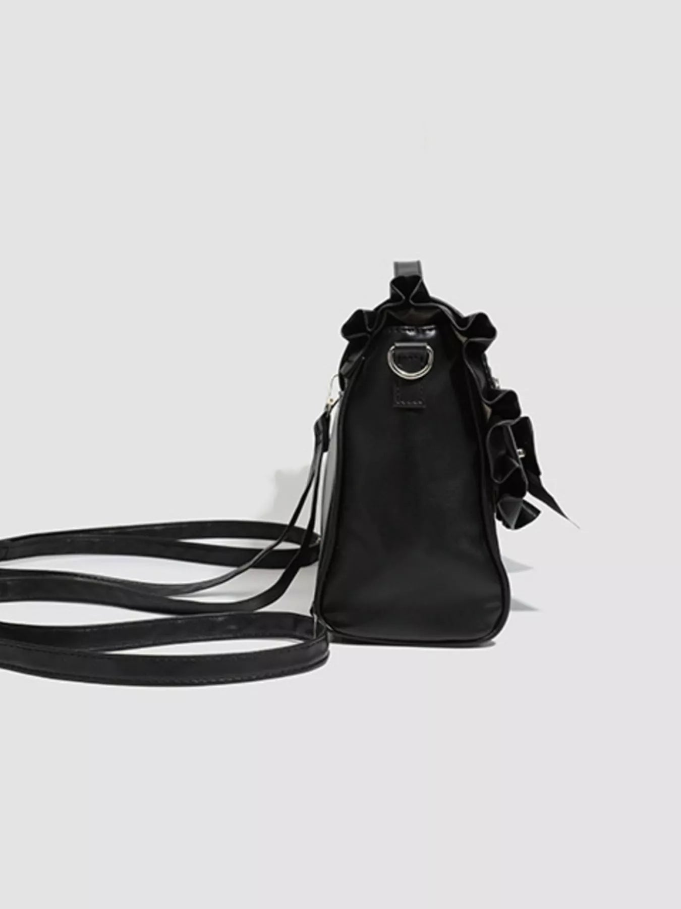 Ruffled Lace Up Bow Backpack Bag - cas7m
