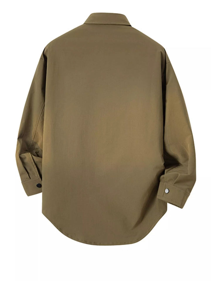 Men's Plus Size Snap Down Long Sleeve Shirt - cas7m