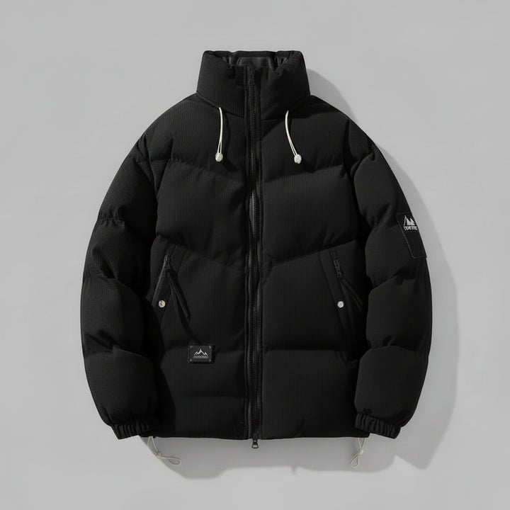 Men's Plus Size Zip Up Long Sleeve Puffer Jacket - cas7m