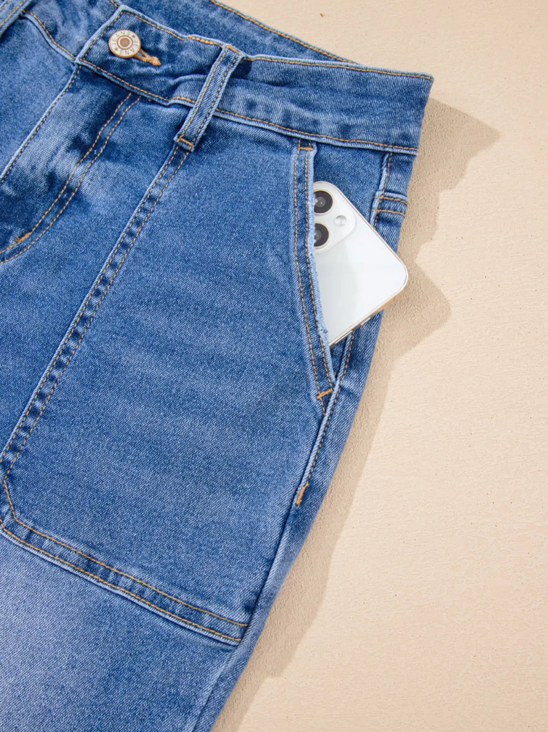High-Waisted Wide Leg Flare Jeans - cas7m
