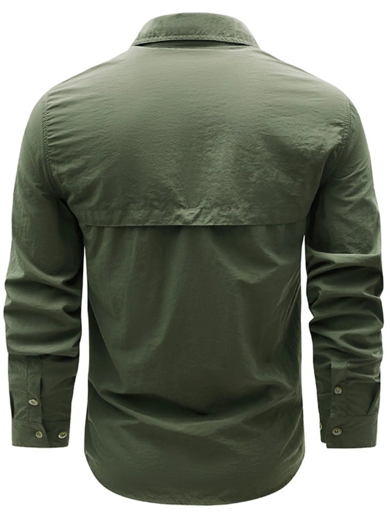 Men's Plus Size Button Up Long Sleeve Shirt - cas7m