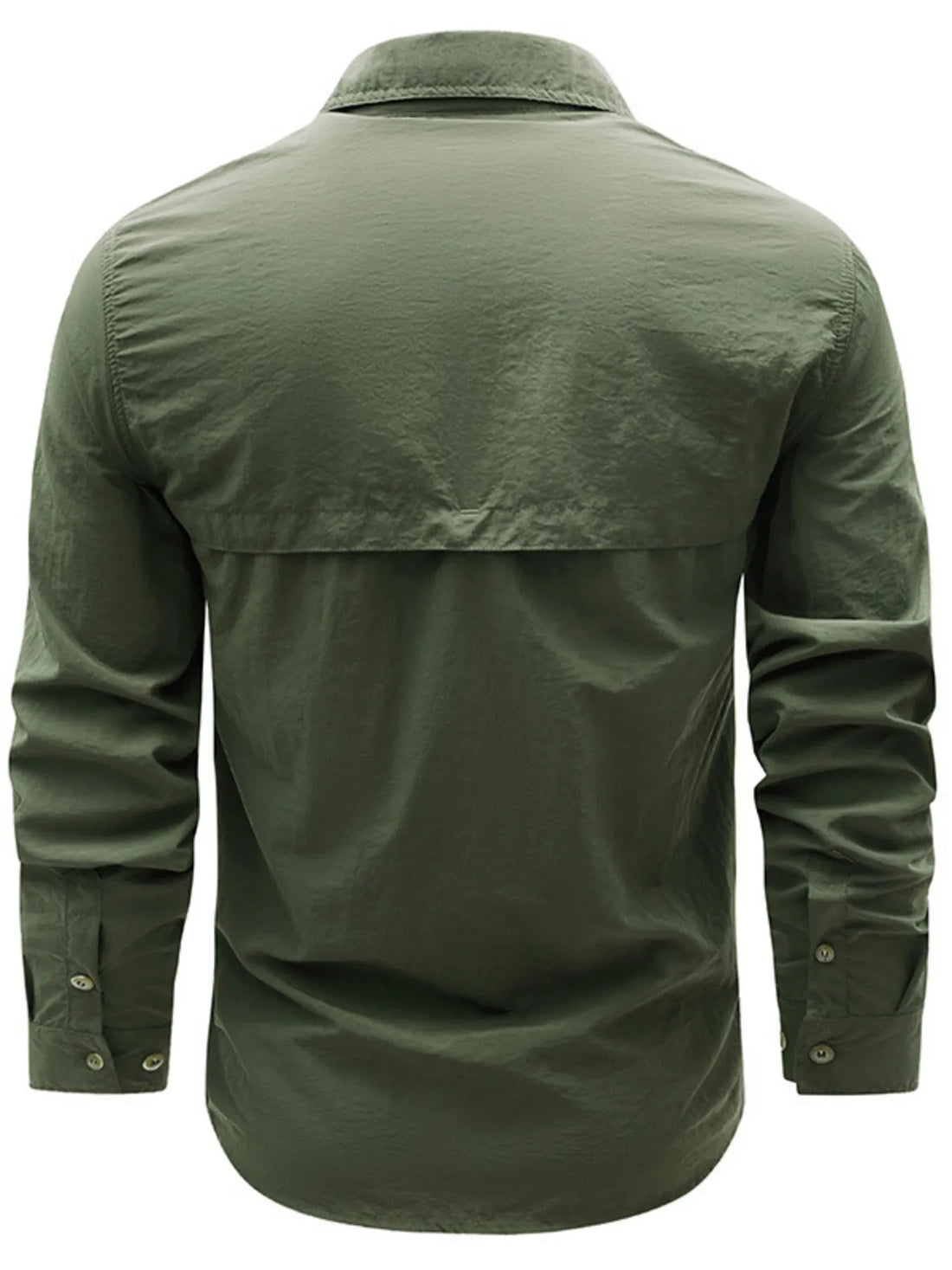 Men's Plus Size Button Up Long Sleeve Shirt - cas7m