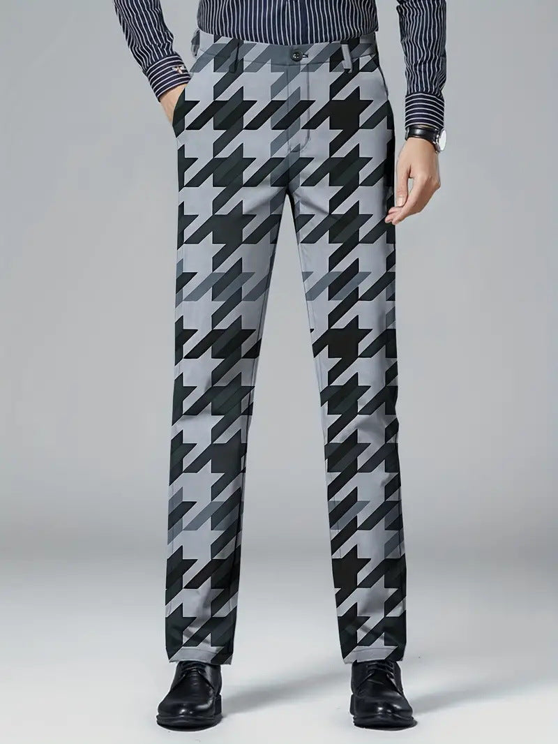 Mens Casual Slim-fit Straight-leg Dress Pants - cas7m