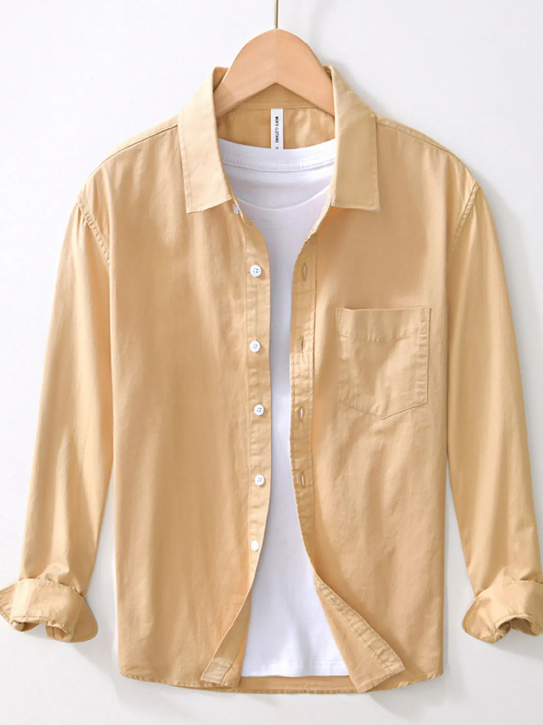 Men's Plus Size Button Up Long Sleeve Shirt - cas7m