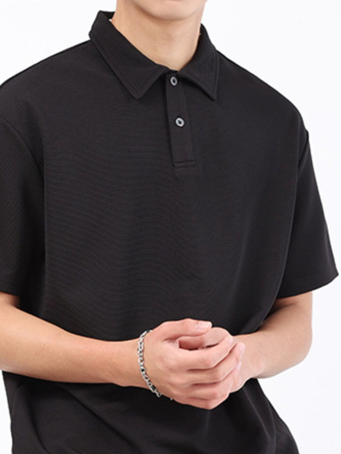 Men's Plus Size Textured Breathable Performance Polo - cas7m
