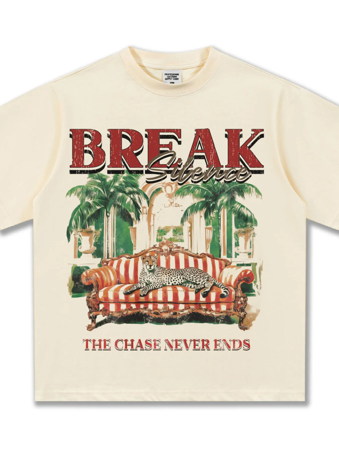 Men's Graphic Round Neck Oversized T-Shirt - cas7m