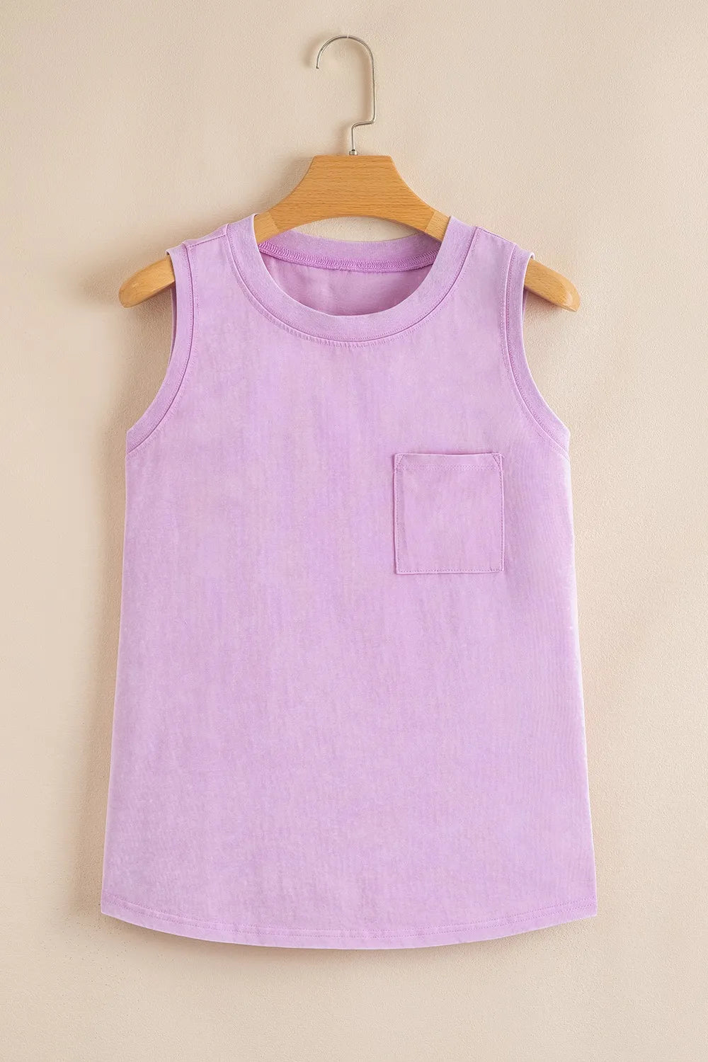 Round Neck Tank with Chest Pocket - cas7m