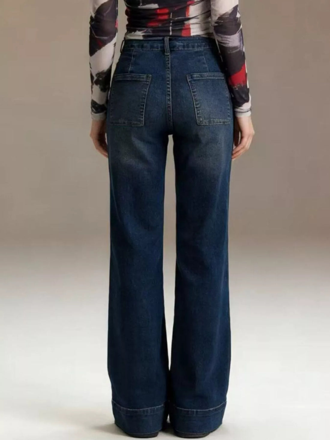 High-Waisted Flare Leg Jeans - cas7m