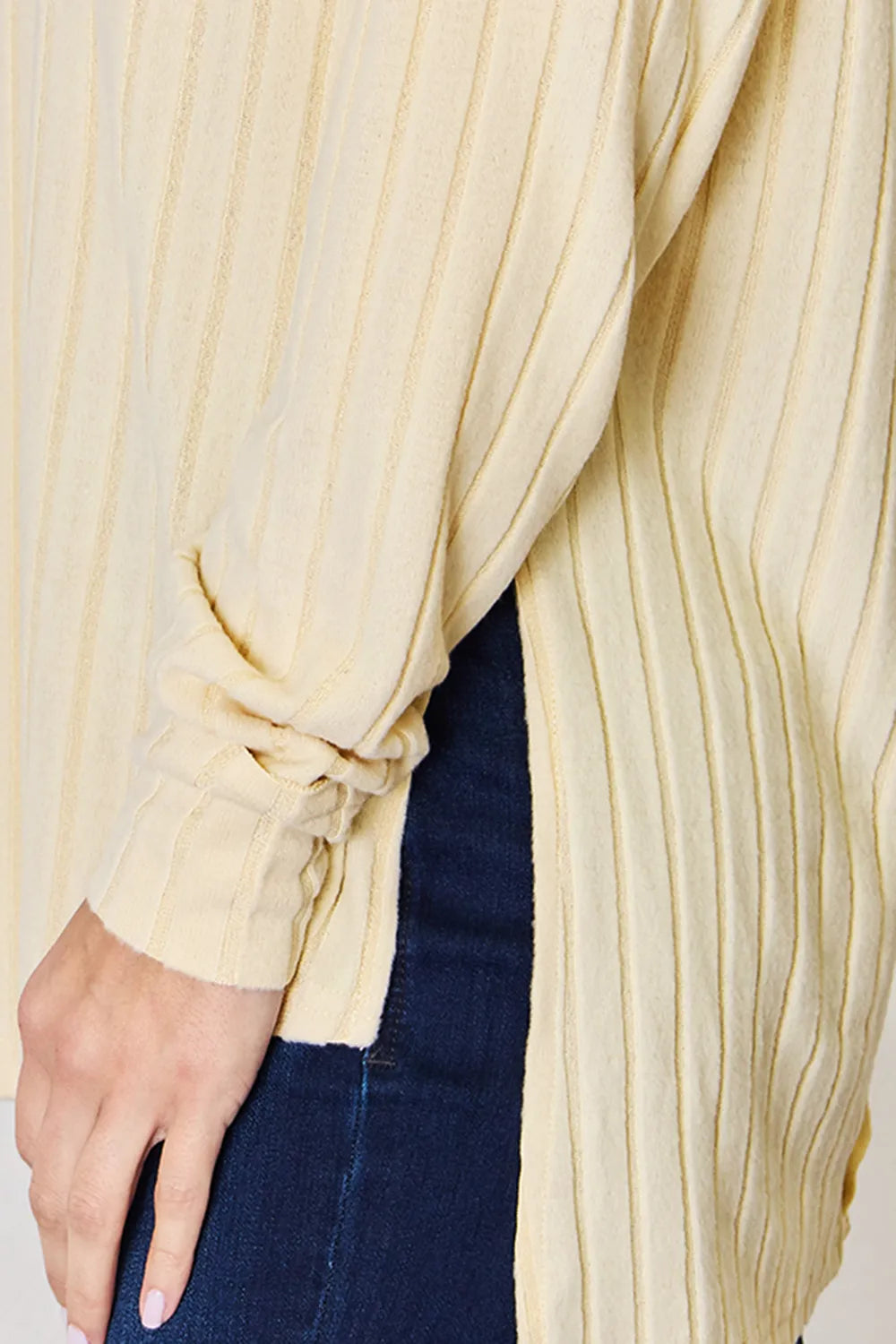 Ribbed Basic Stretch Top – Versatile & Comfy Poly Blend - cas7m