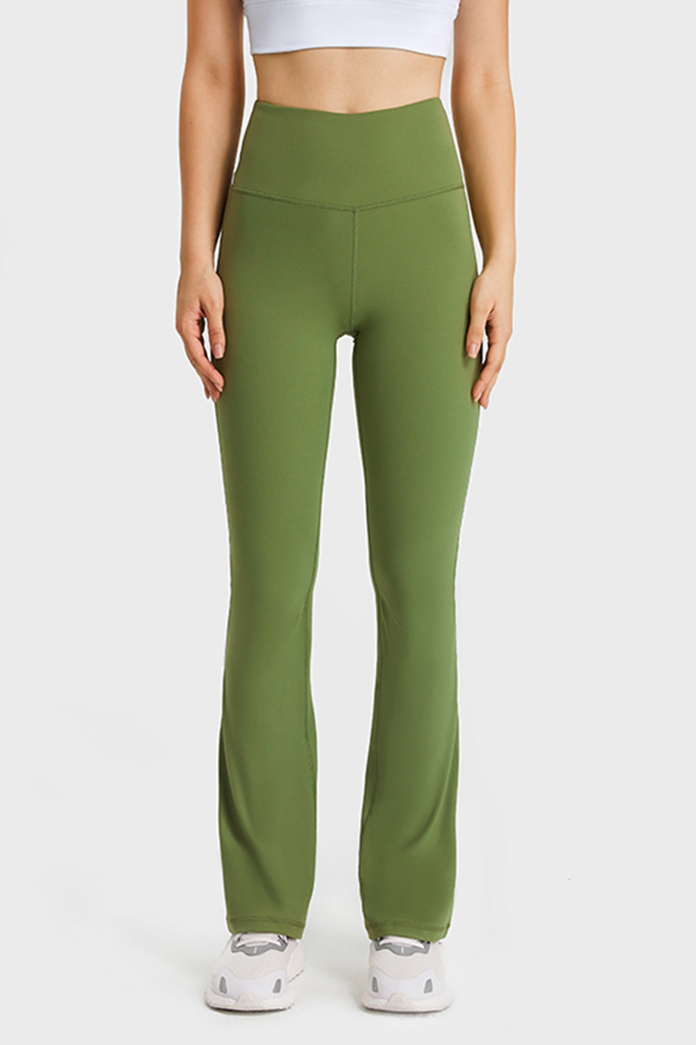 Millennia Elastic Waist Flare Yoga Pants - cas7m
