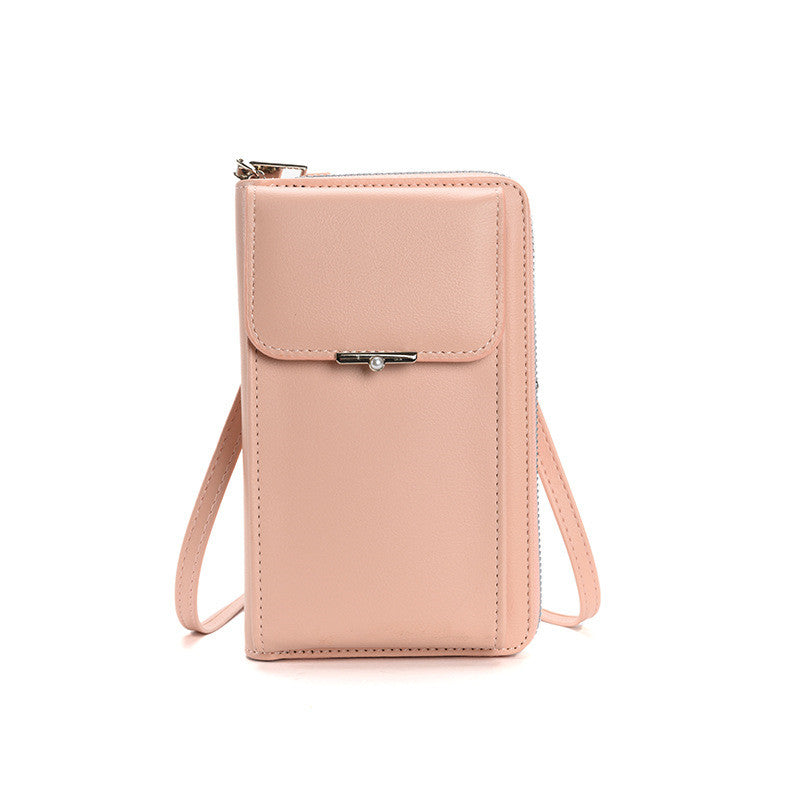 Fashion Large Capacity Mobile Phone Bags Women Small Zipper Crossbody Shoulder Bag Long Wallet - cas7m
