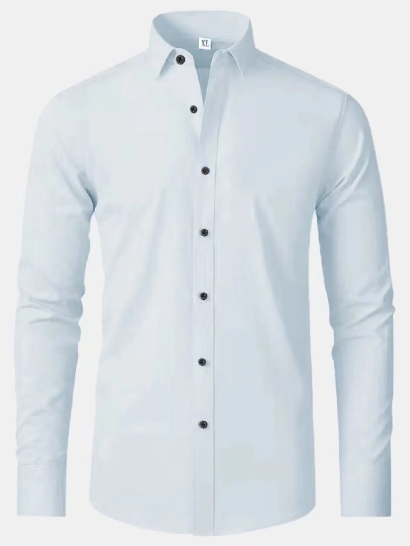 Men's Plus Size Button Up Long Sleeve Shirt - cas7m