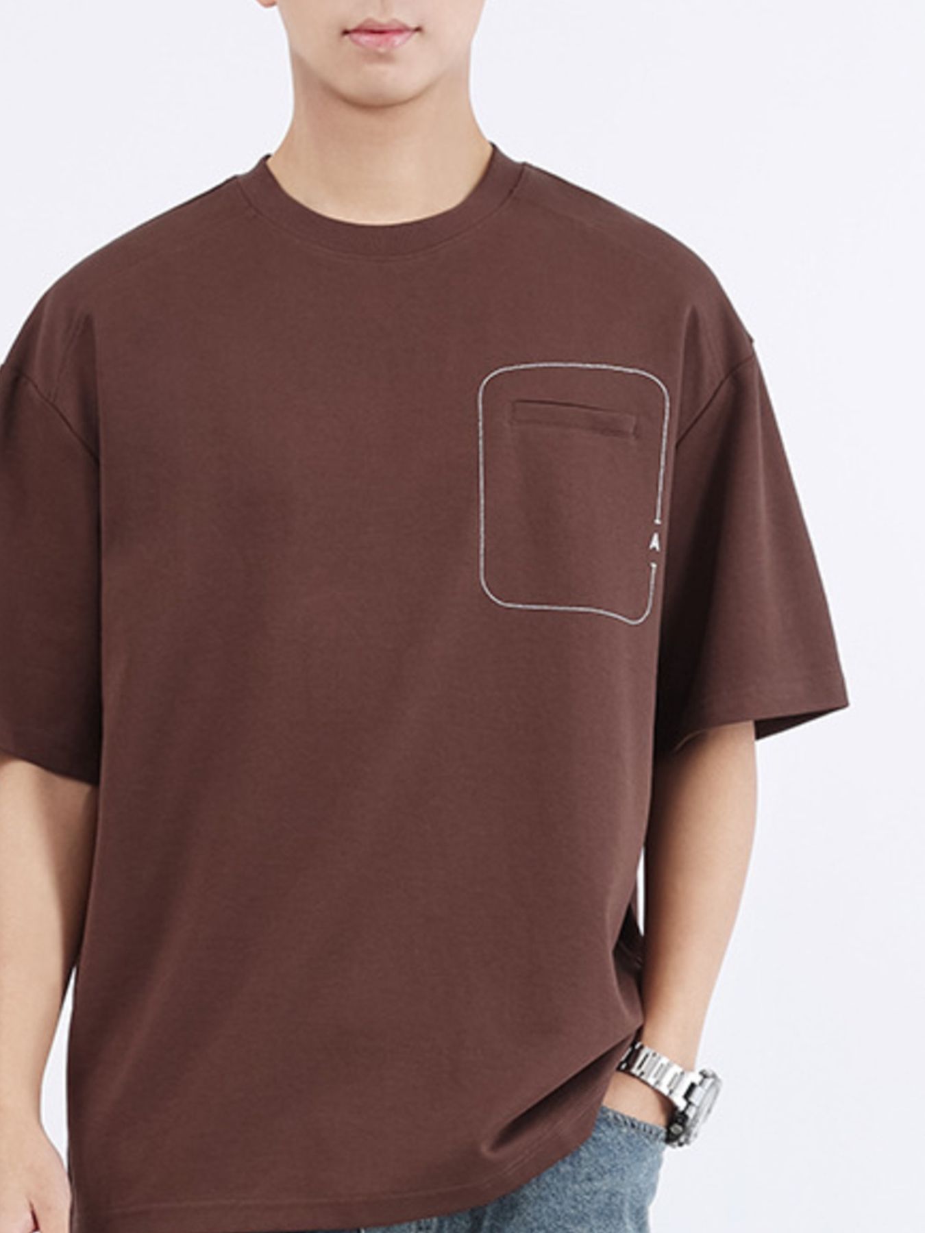 Men's Plus Size Round Neck Half Sleeve T-Shirt - cas7m