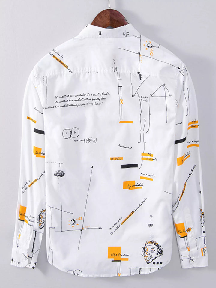 Men's Plus Size Casual Printed Long Sleeve Shirt - cas7m