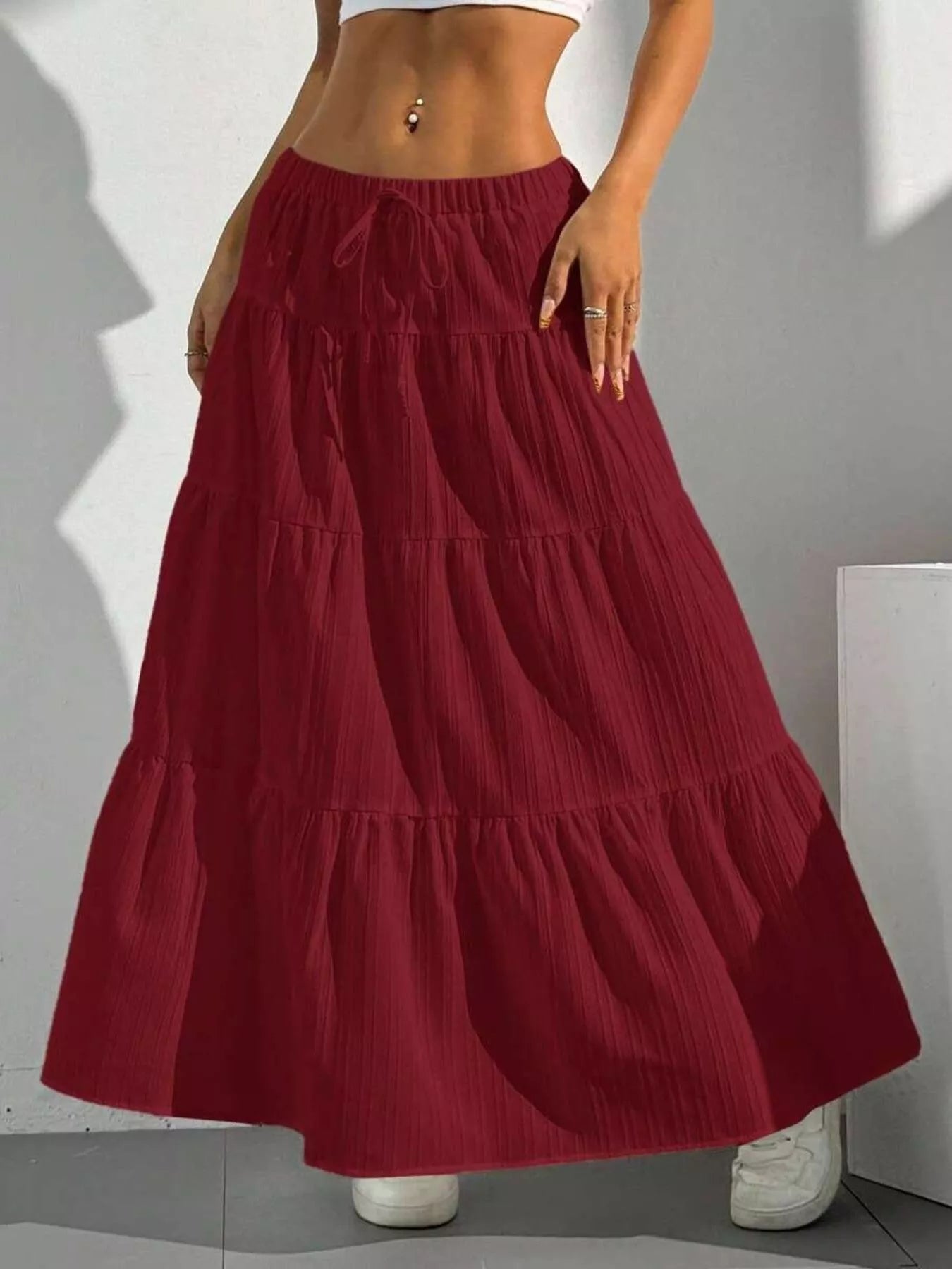 Flowy Tiered Maxi Skirt - cas7m