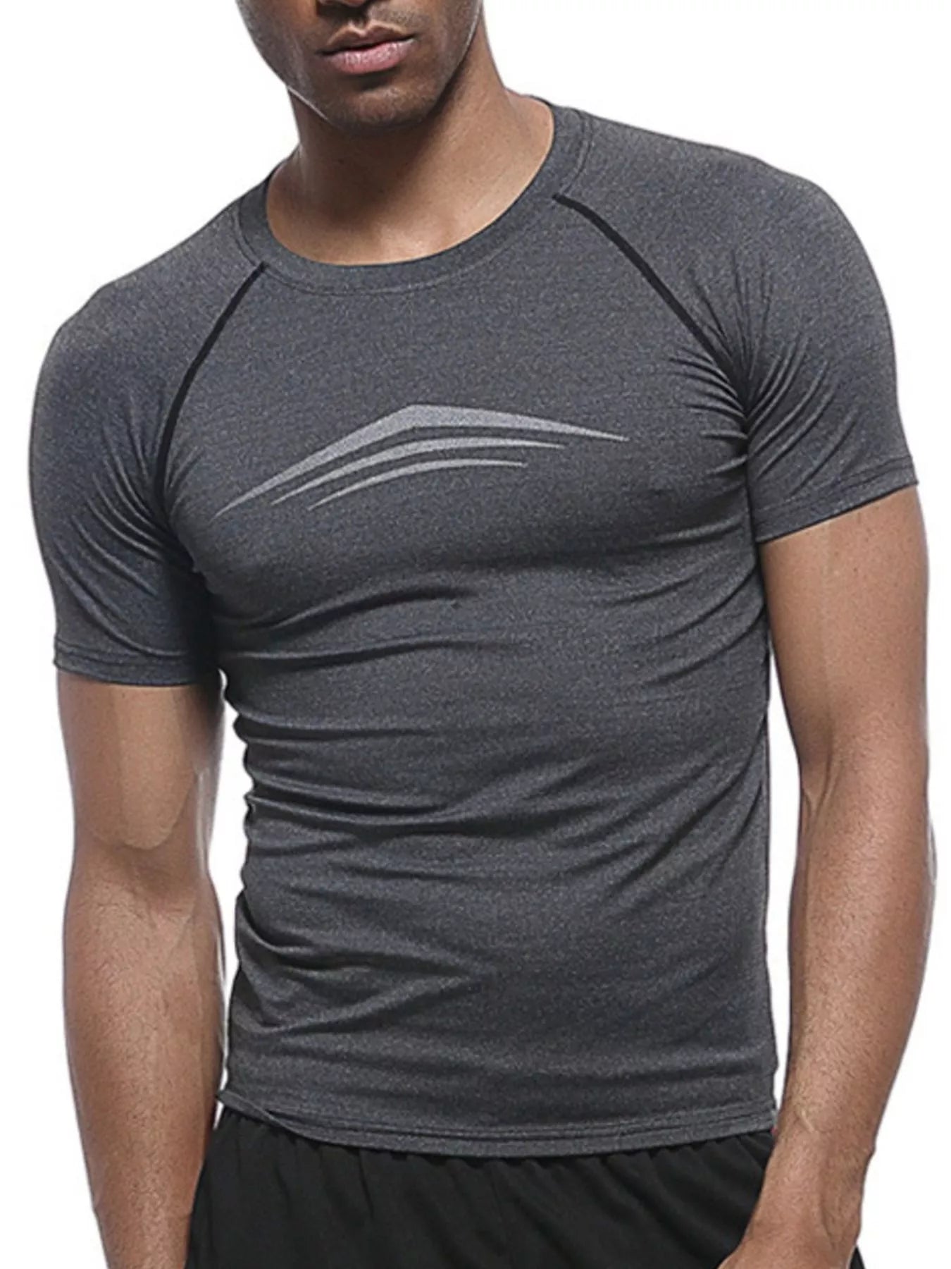 Men's Round Neck Active T-Shirt - cas7m