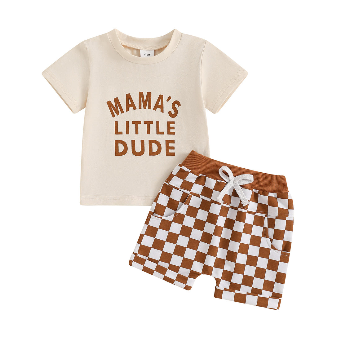 Children's Casual Letter Printed Short Sleeved Set - cas7m