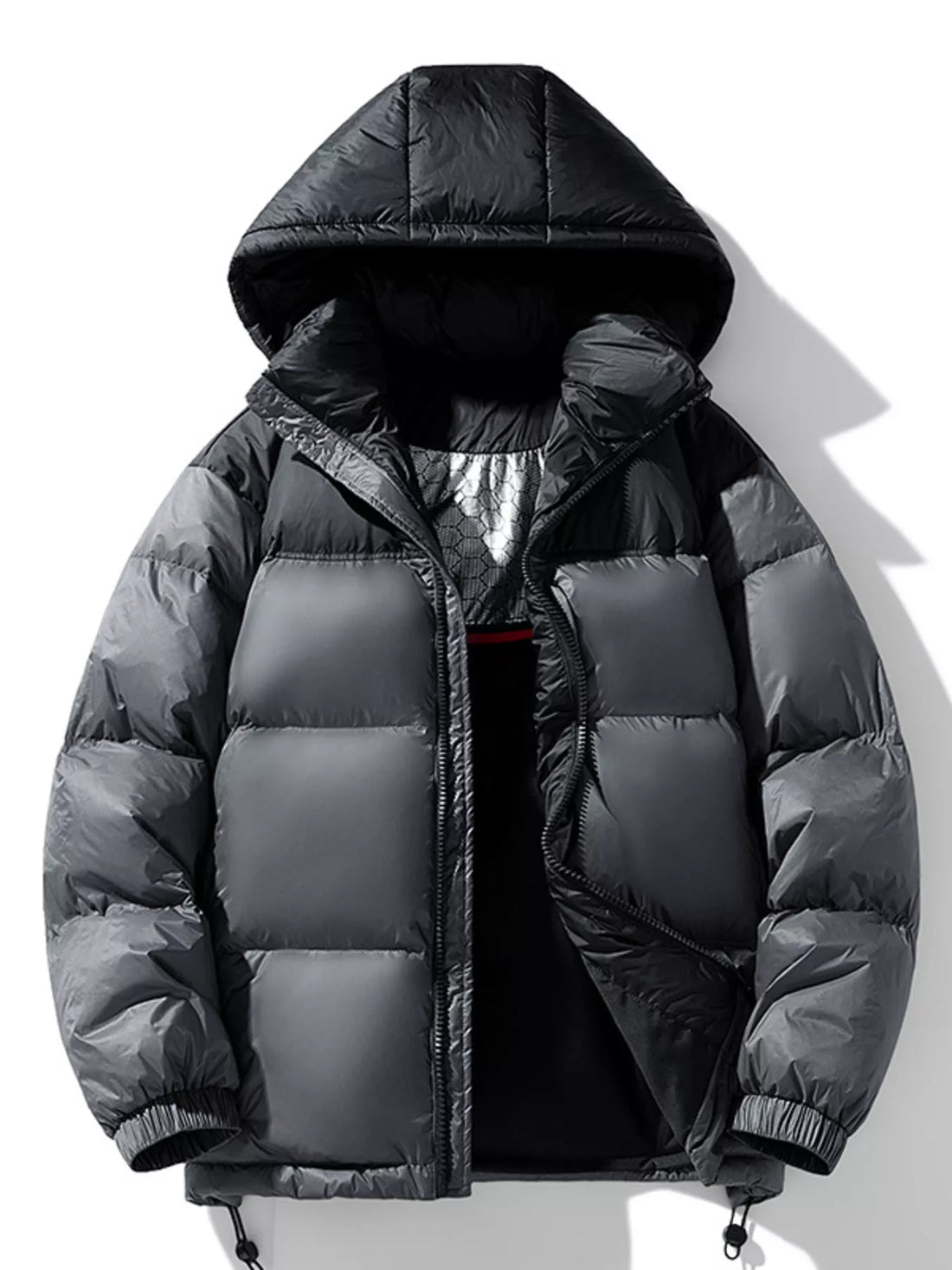 Men's Full Size Hooded Padded Puffer Jacket Plus Size - cas7m