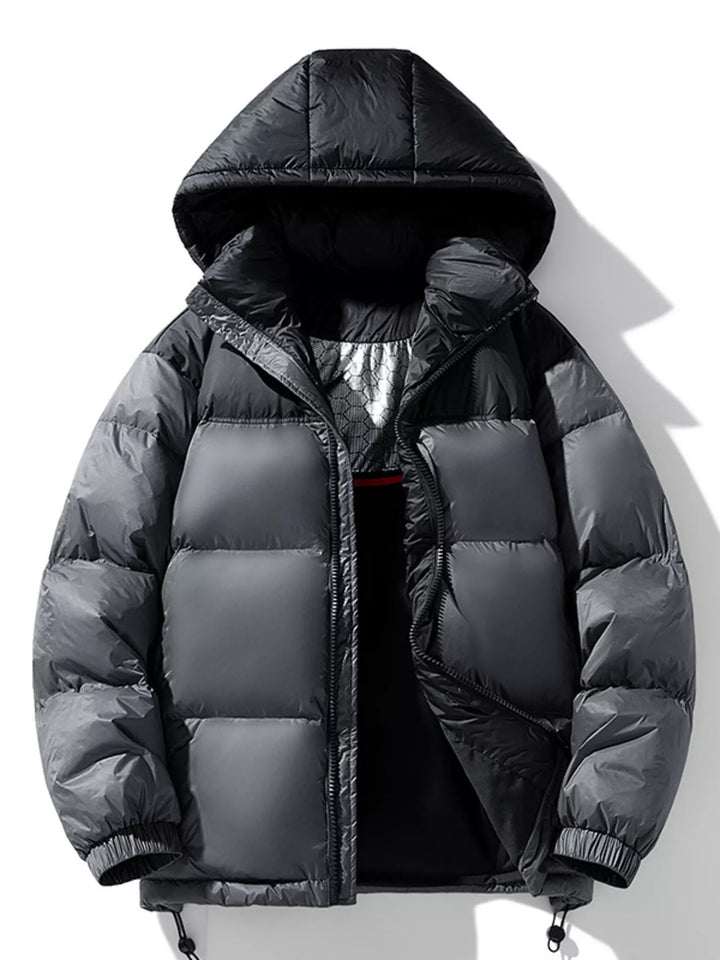 Men's Full Size Hooded Padded Puffer Jacket Plus Size - cas7m
