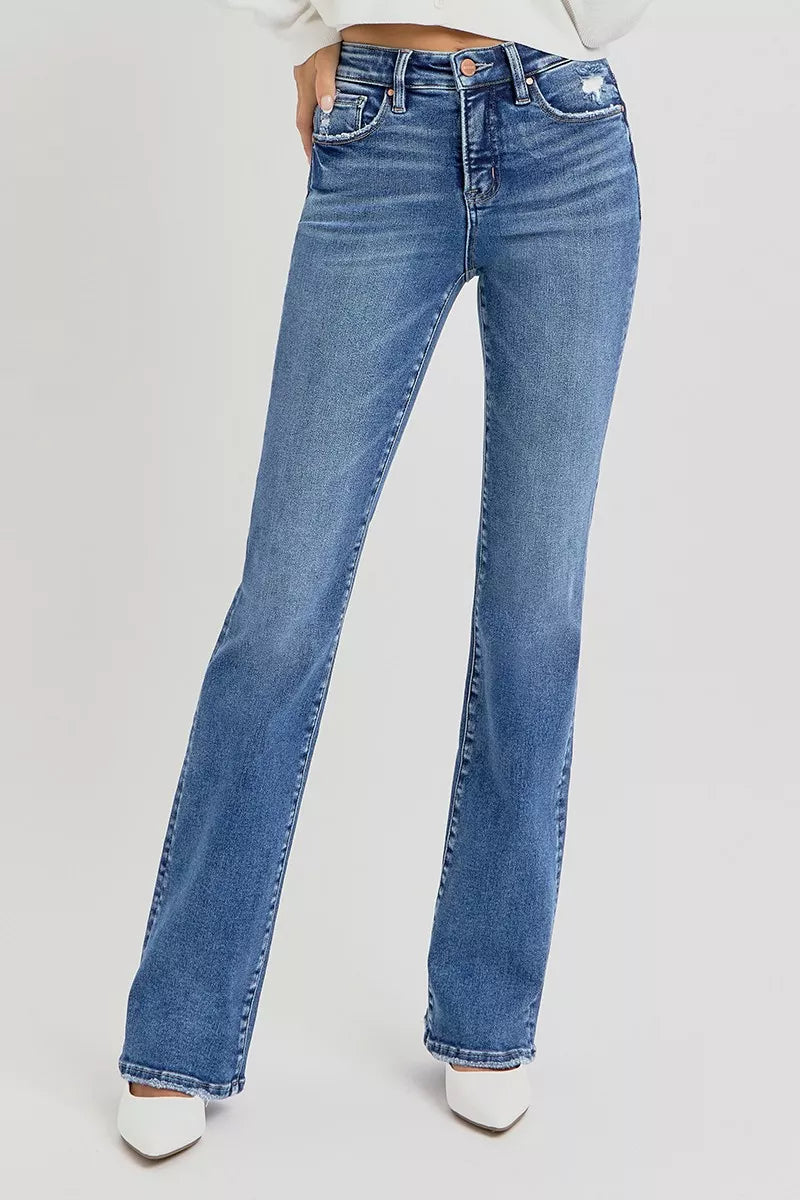 RISEN Full Size Tummy Control High Rise Straight Jeans Plus Size - cas7m