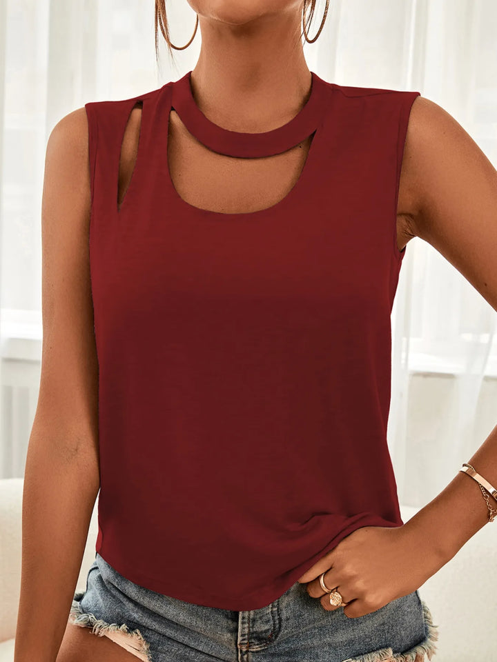 Cutout Sleeveless Tank Top - cas7m