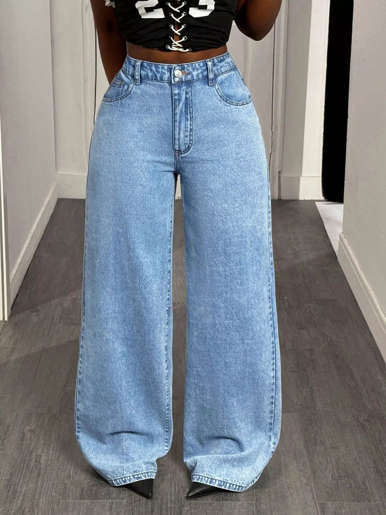 GOOD LUCK Wide Leg Jeans - cas7m
