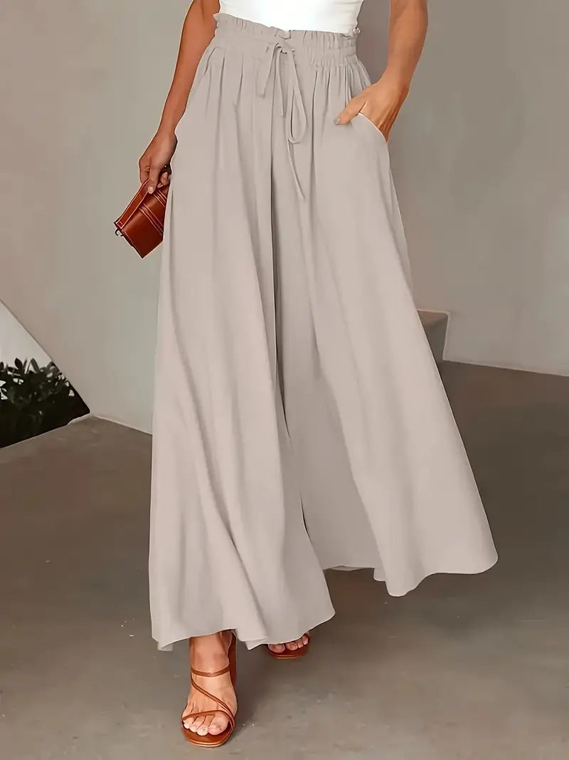 Polka Dot Print Trousers Fashion Loose Elastic Waist Wide-leg Pants Women's Clothing - cas7m