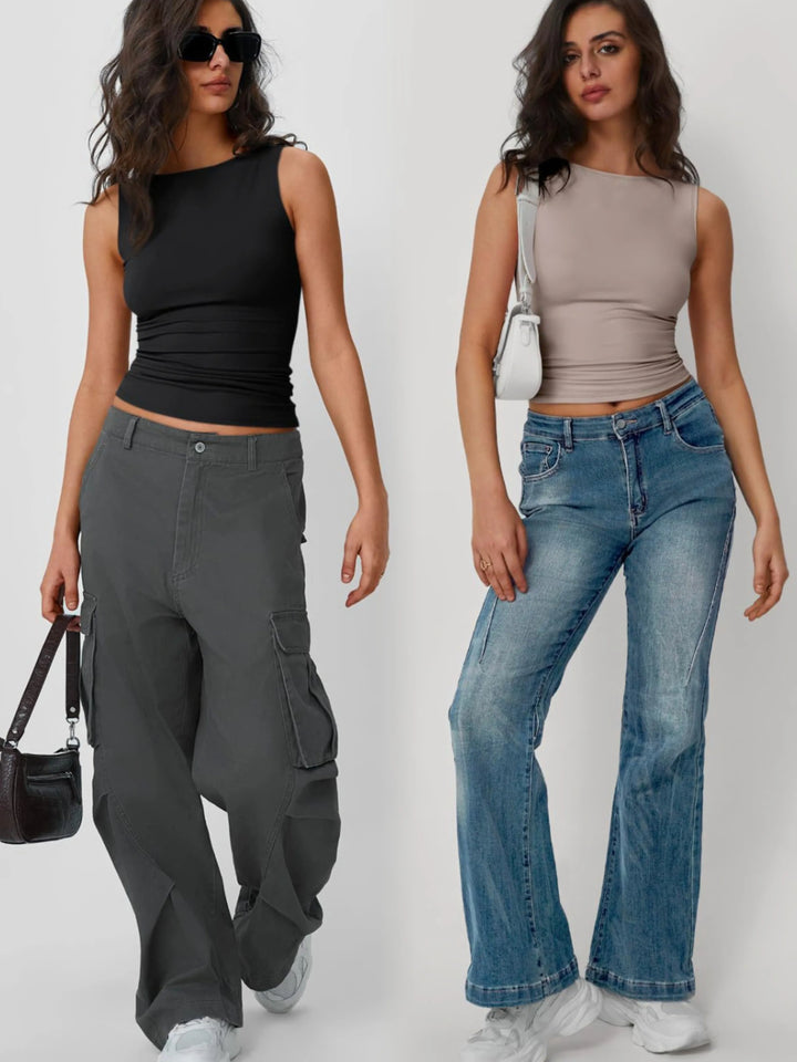 2 Piece Round Neck Tank - cas7m