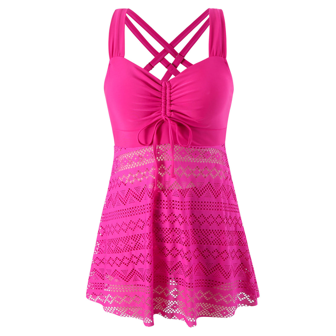 Korean Version Of Solid Color Lace One-piece Swimsuit - cas7m
