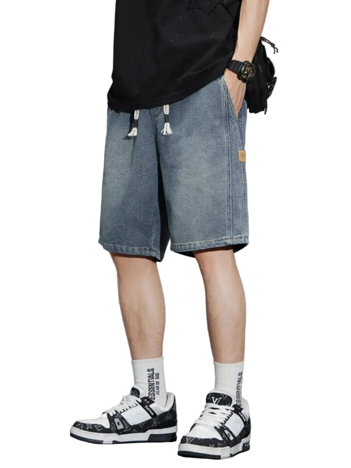 Men's Full Size Casual Loose Fit Denim Shorts Plus Size - cas7m