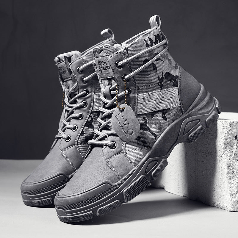 Camouflage Tooling Men Boots Casual Waterproof - cas7m