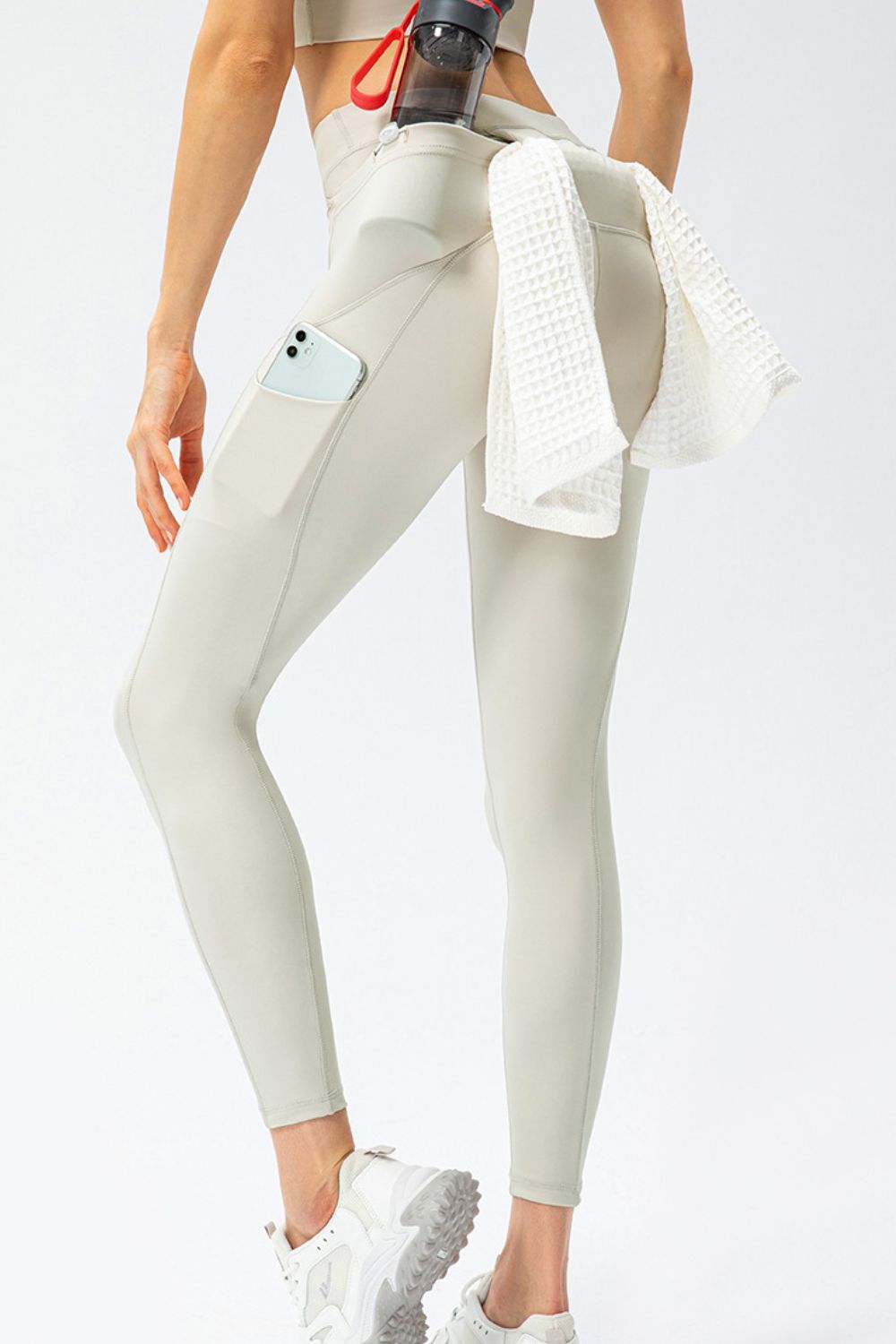 Full Size Slim Fit High Waist Long Sports Pants with Pockets - cas7m