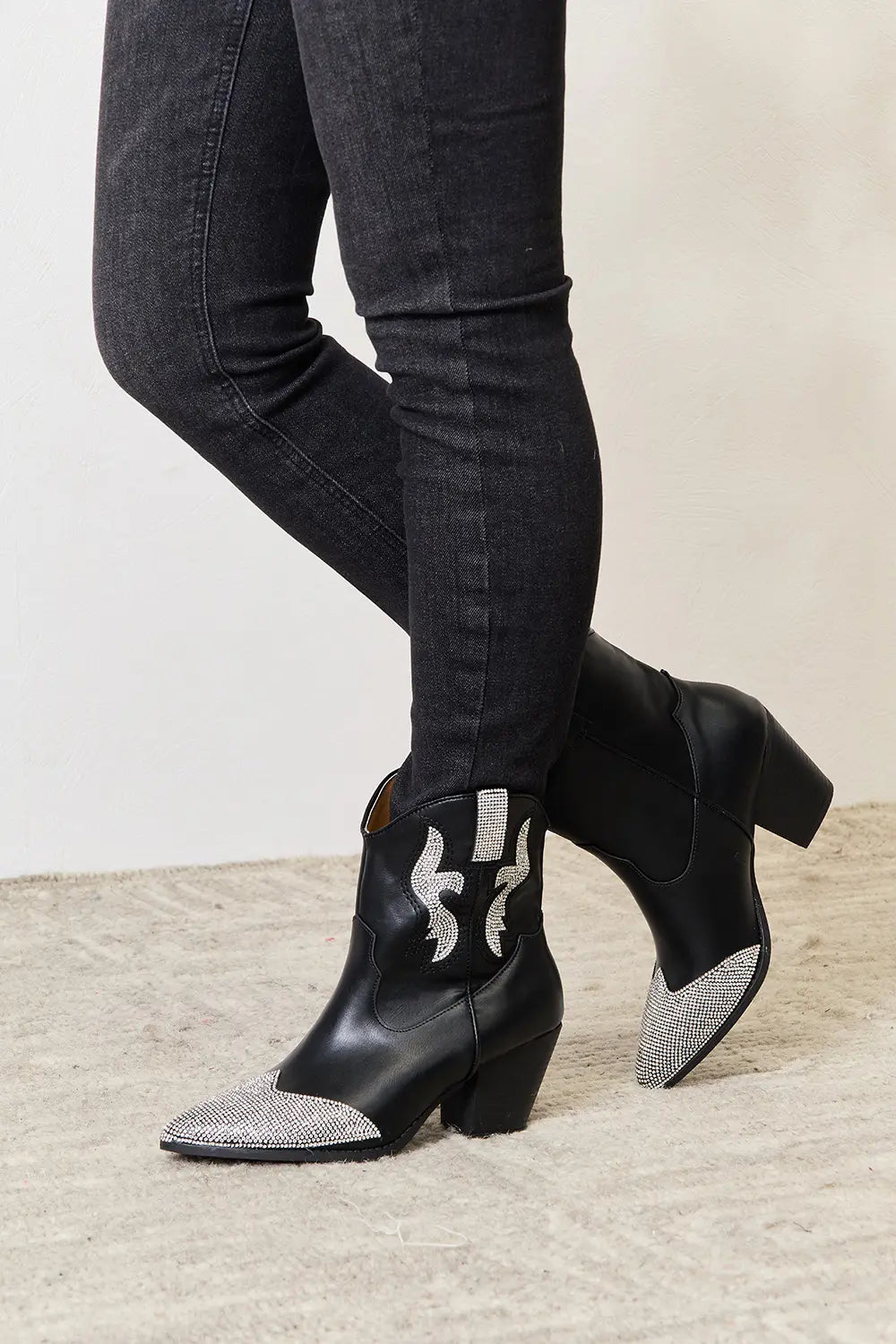 East Lion Corp Rhinestone Pointed  Boots - cas7m