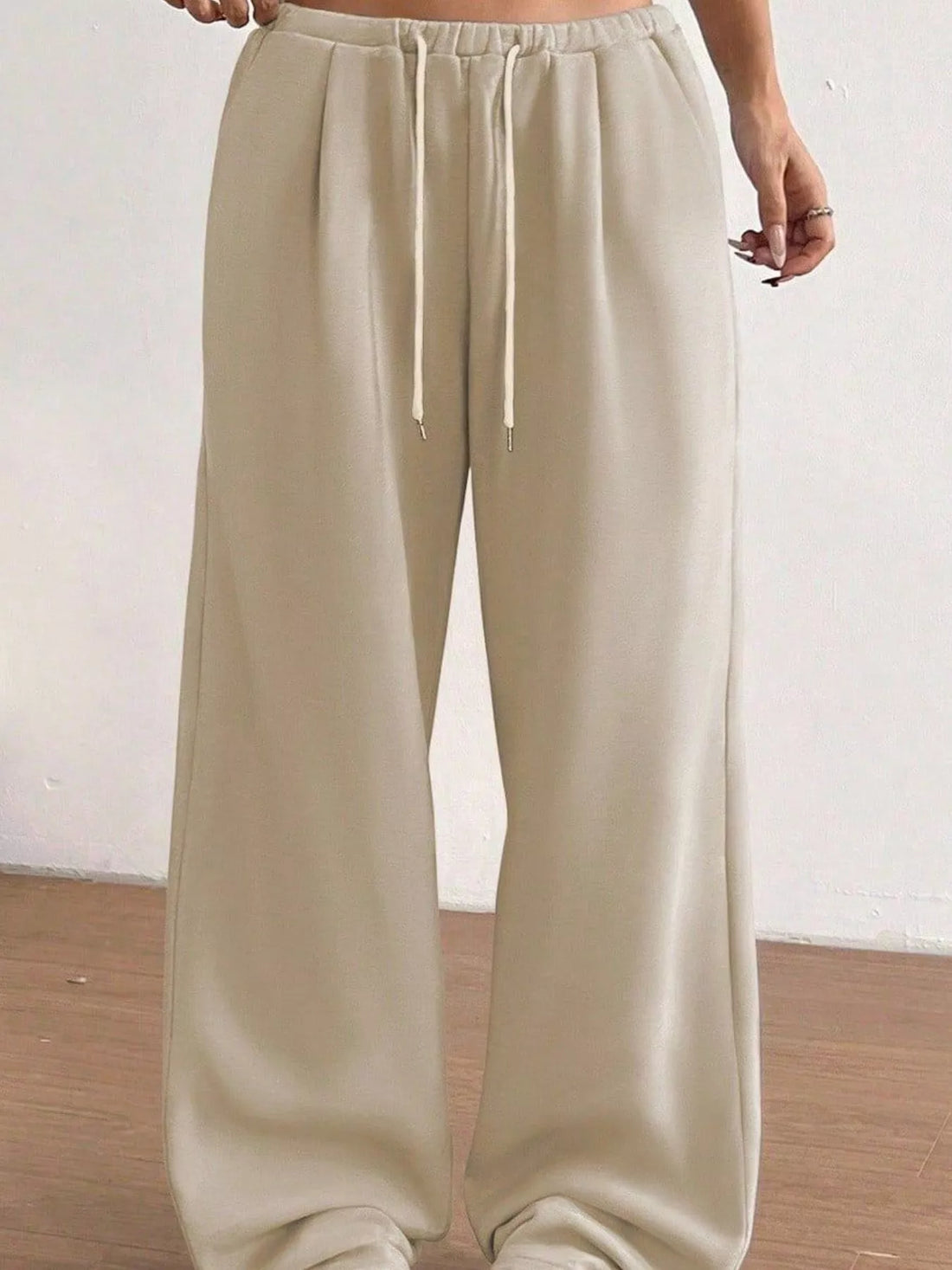 Casual Drawstring High Waist Wide Leg Sweatpants - cas7m
