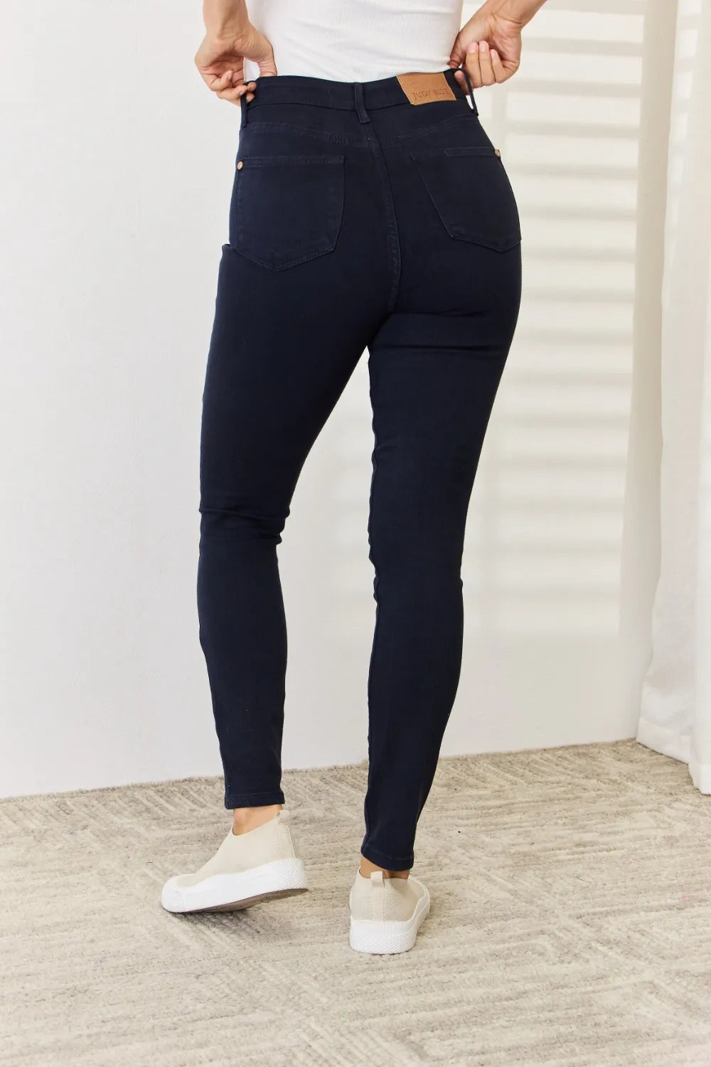 Judy Blue Full Size Garment Dyed Tummy Control Skinny Jeans - cas7m