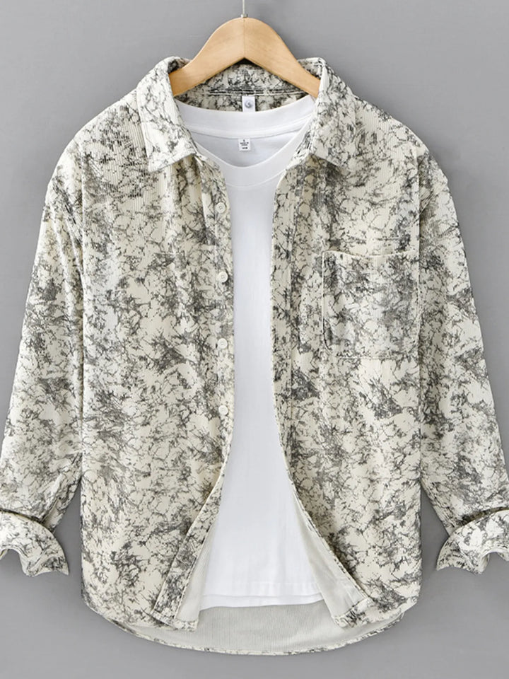 Men's Plus Size Button Up Long Sleeve Shirt - cas7m