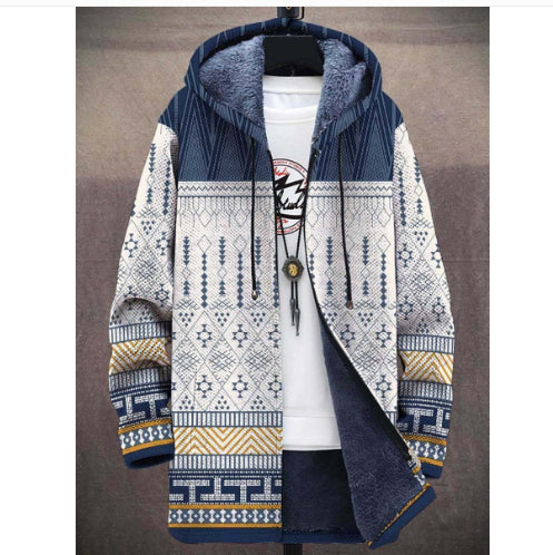 Printed Stand Collar Jacket For Men - cas7m