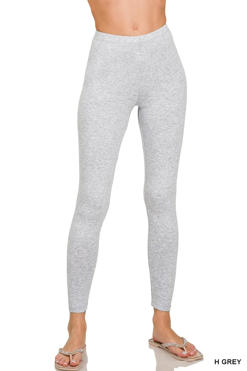 Zenana Premium Cotton Full Length Leggings - cas7m